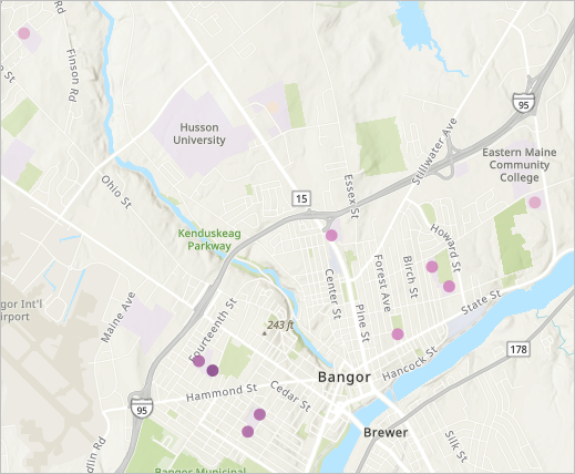 Summarized population under 18 surrounding potential school locations.